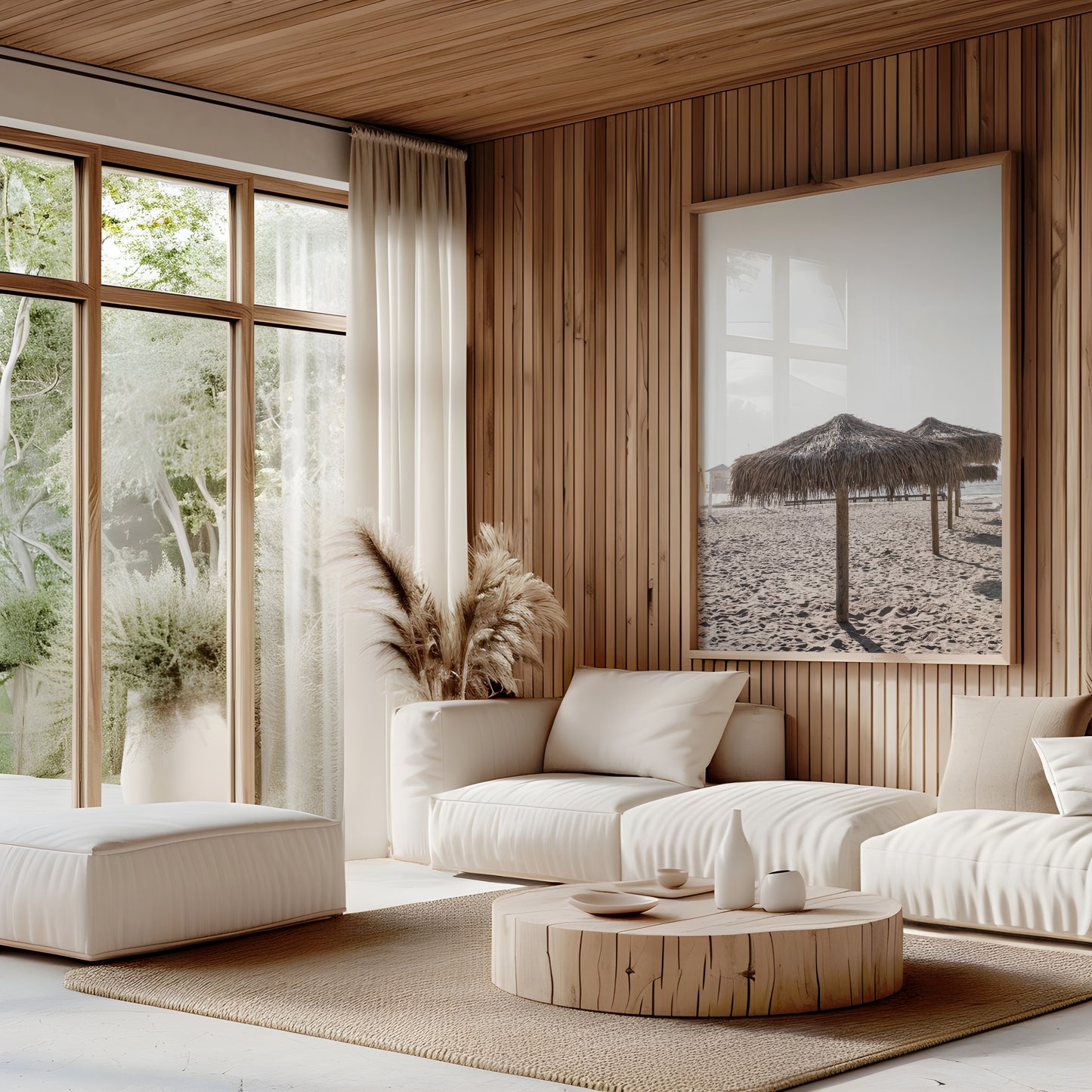 Framed Fine Art photograph of Moonlight Beach hung on a wall