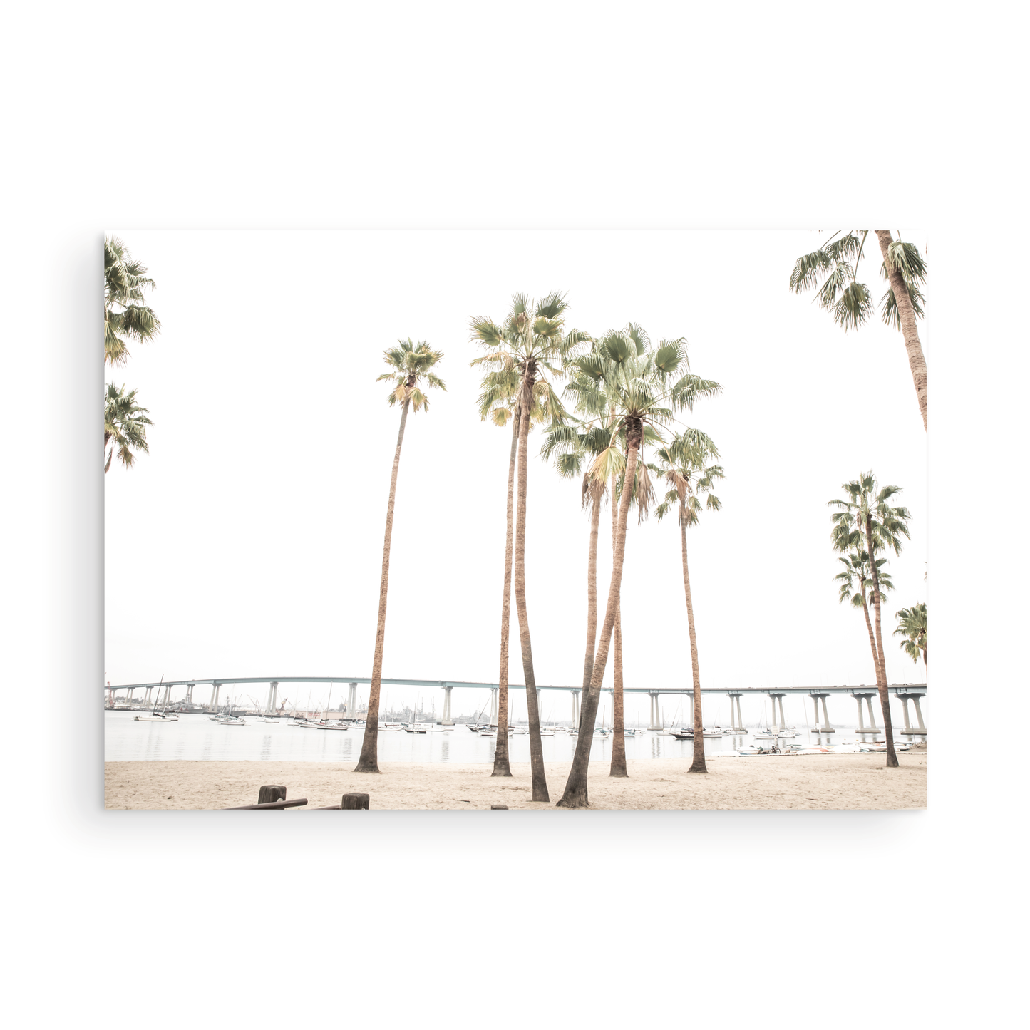Photography by Kim Dybczak of: The bridge near Coronado arches over the shoreline with ocean stretching beyond.