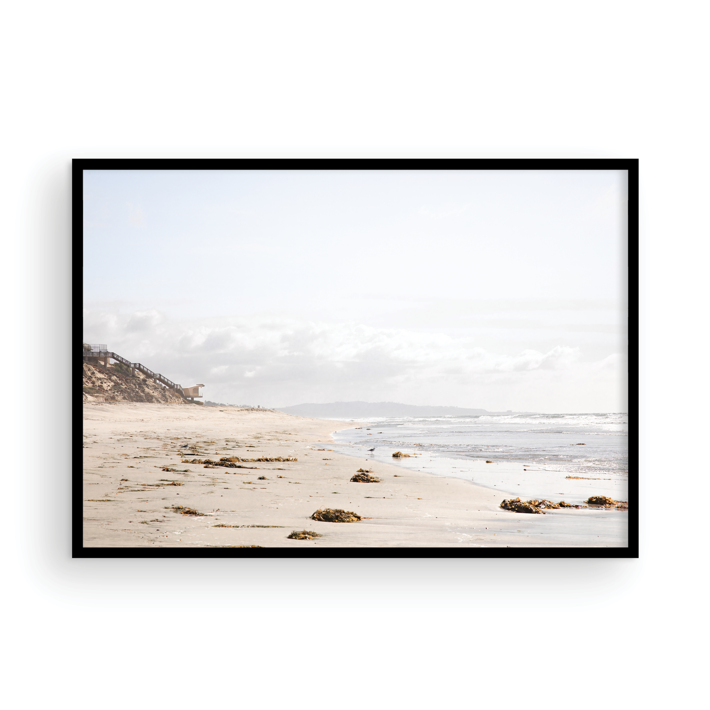 Framed Fine Art photograph of Solana Beach with sand and waves
