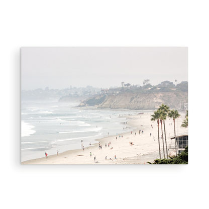 Del Mar Beach fine art print in soft neutral tones - Unique coastal wall art for modern luxury coastal home decor.