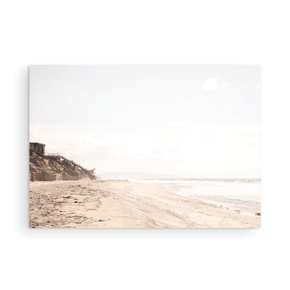 Fine art photograph of beige sand and white waves at Solana Beach