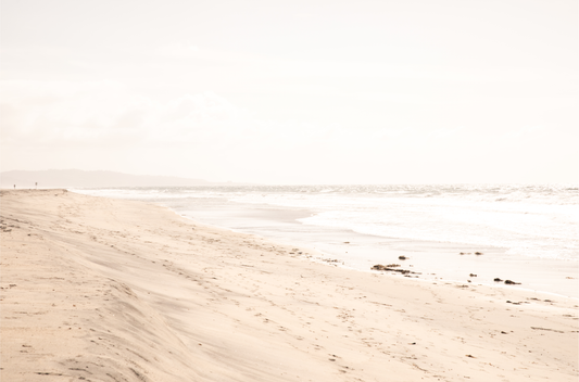 Fine art photograph of beige sand and white waves at Solana Beach