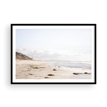 Framed Fine Art photograph of Solana Beach with sand and waves 