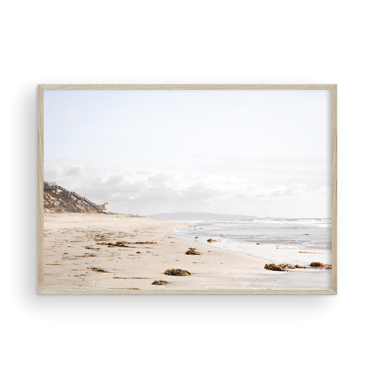Framed Fine Art photograph of Solana Beach with sand and waves 