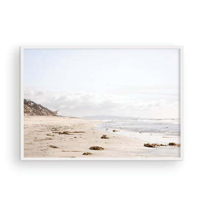 Framed Fine Art photograph of Solana Beach with sand and waves 