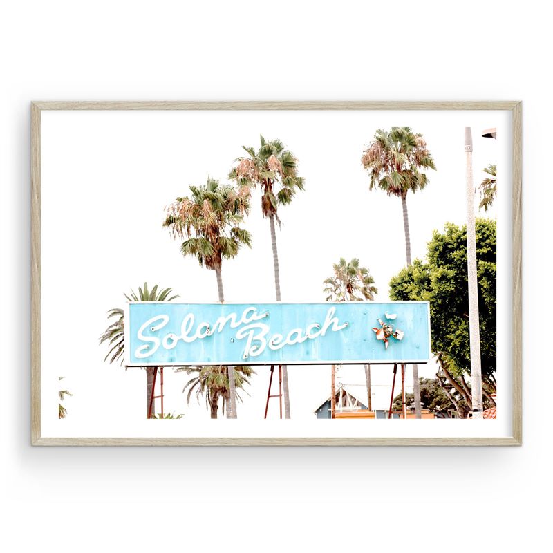 Framed artistic photo of the Solana Beach sign.