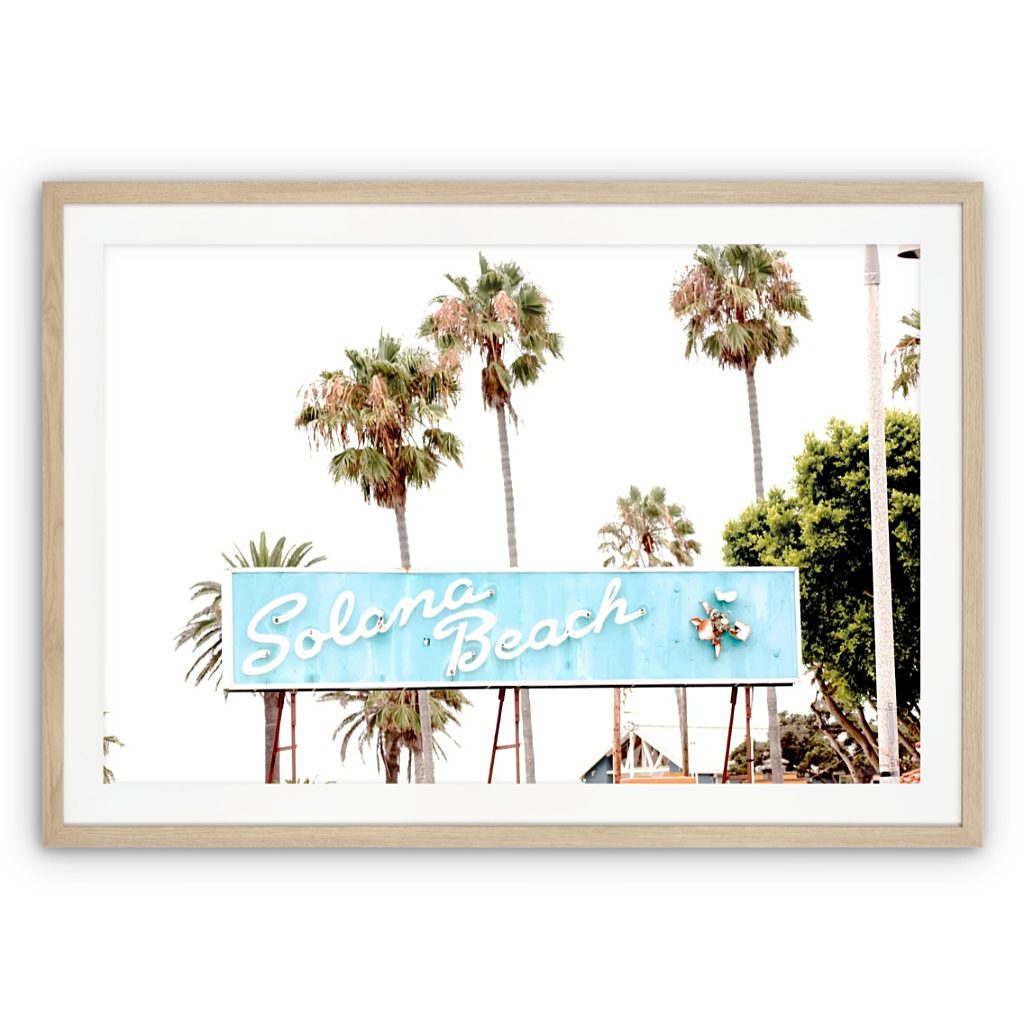 Framed artistic photo of the Solana Beach sign.