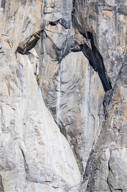 Fine art Yosemite Valley vertical  landscape print by Southern California photographer Kim Dybczak of Salt Creek Prints, featuring a multi colored granite cliff side.