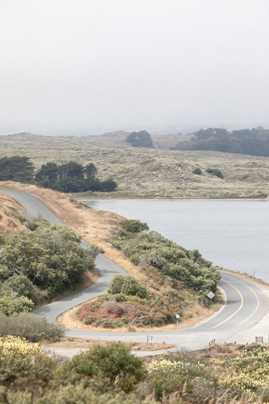 Photography by Salt Creek Prints of: Bodega Bay 7763, A windy road around Bodega Bay.