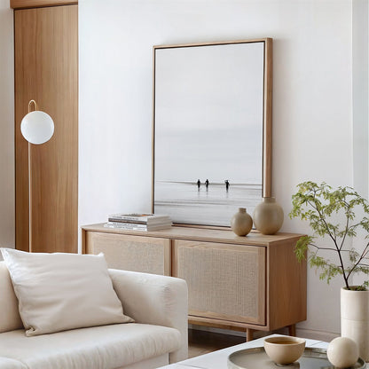 Framed canvas photo of: Black’s Beach 3771 displayed on a living room wall. 