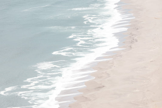 Photography by Salt Creek Prints of: Point Reyes Beach 7403, The pastel waves and sand on Point Reyes Beach, California.