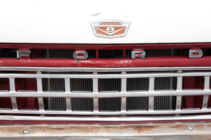 Photography by Salt Creek Prints of: Ford Truck 8384, Close up image of the grill of a Ford F-Series 1960 pickup.