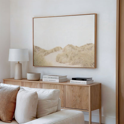 Canvas framed photo of: Salmon Creek Beach 7625 in a living room above a couch.