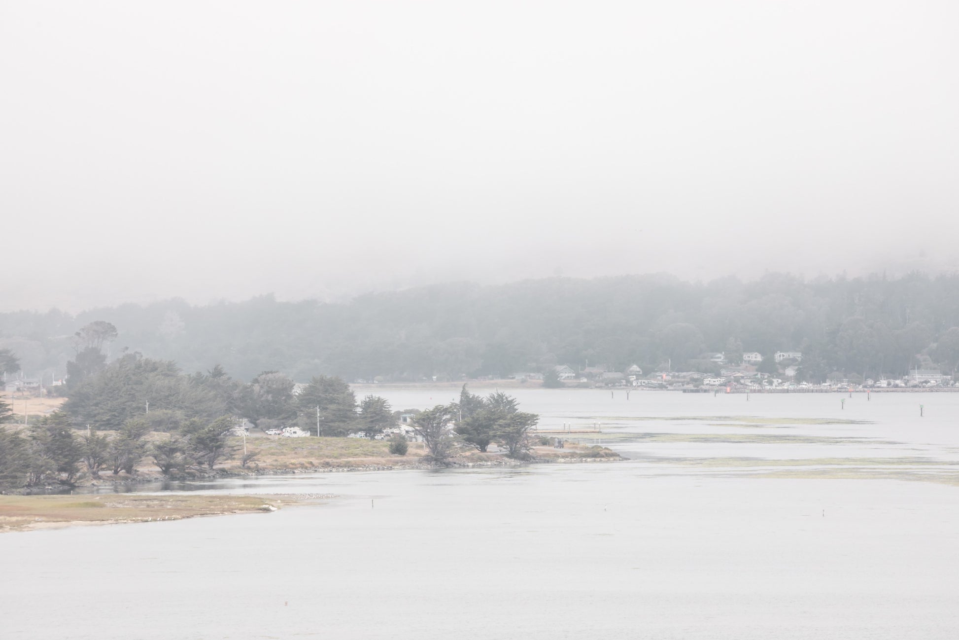Photography by Salt Creek Prints of: Bodega Bay 7762, A haze lays over Bodega Bay.