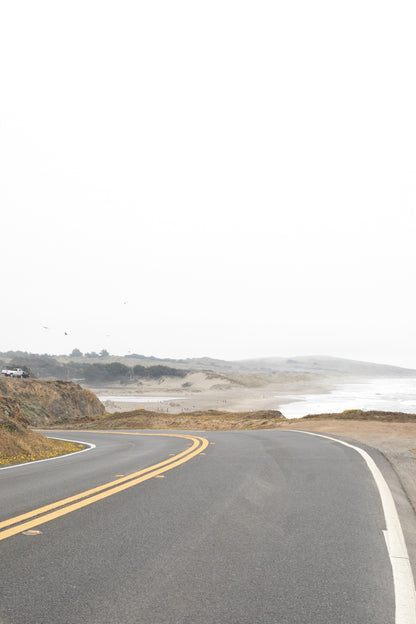 Photography by Salt Creek Prints of: Salmon Creek Beach 7457, windy road at Salmon Creek Beach, Bodega Bay.