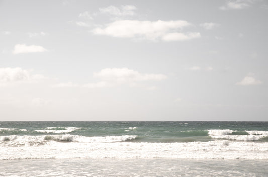 Photography by Kim Dybczak of: Fine art photograph of green blue ocean waves at Solana Beach