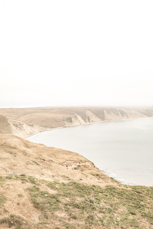 Photography by Salt Creek Prints of: Drakes Bay 7273, The rolling hills of Point Reyes above Drakes Bay, California.