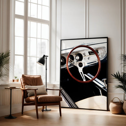 Framed photo of: Chevelle 7916 displayed leaning against a wall in a modern loft.