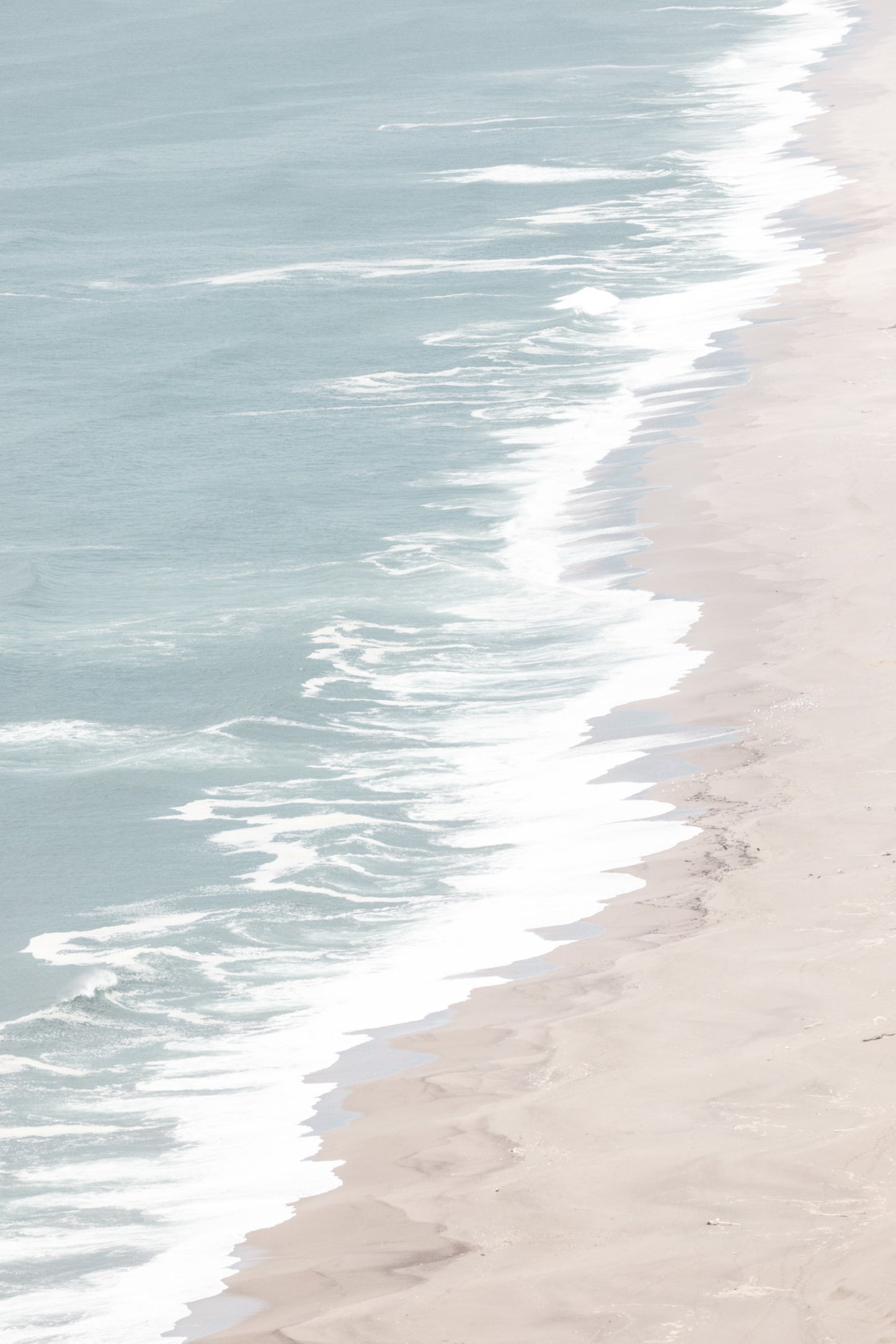 Photography by Salt Creek Prints of: Point Reyes Beach 7399, The pastel waves and sand on Point Reyes Beach, California.