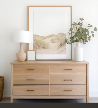 Framed photo of: Salmon Creek Beach 7624 displayed on a dresser.