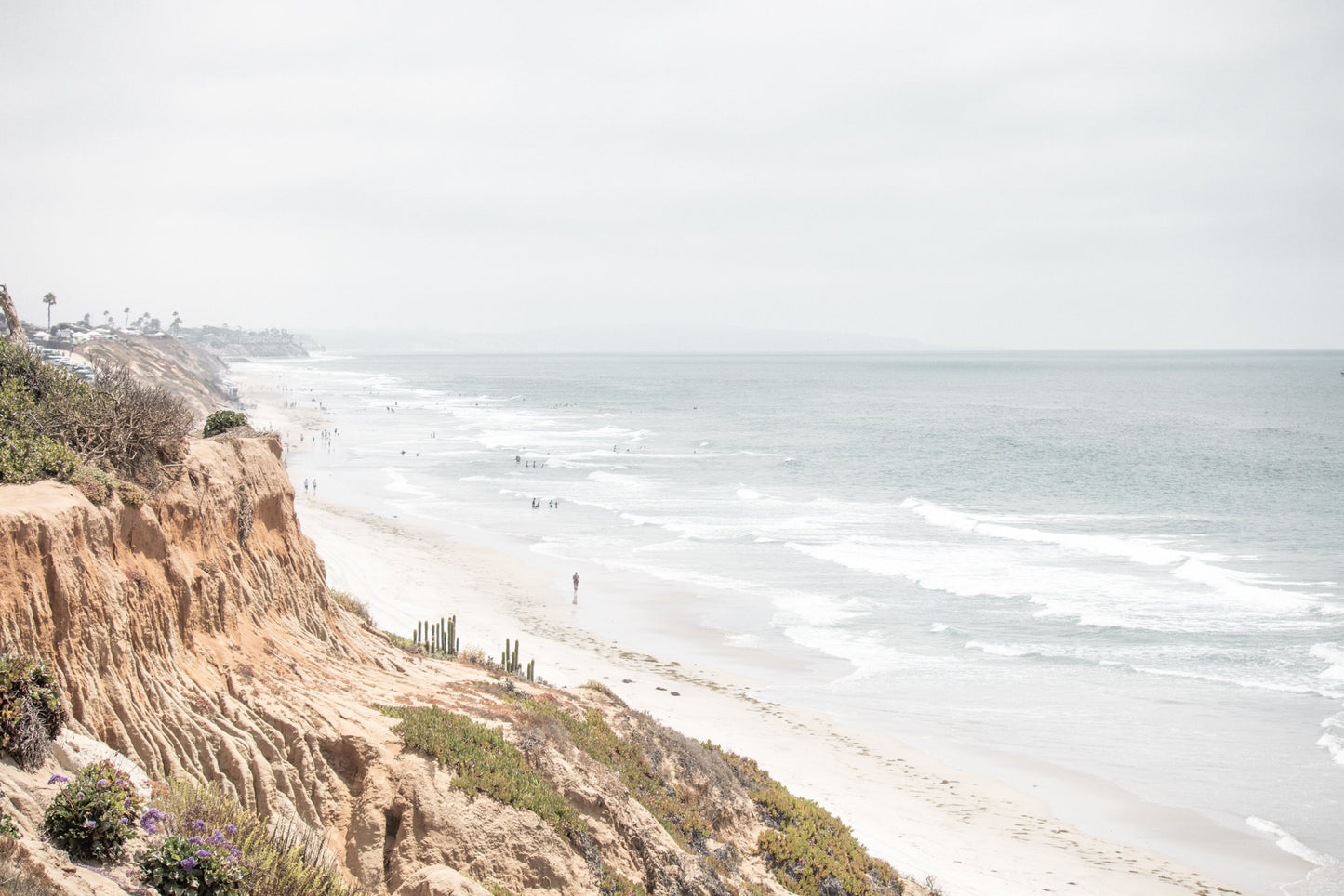 Photography by Salt Creek Prints of: Carlsbad 2309, Hazy pastel waves at the Carlsbad coast.