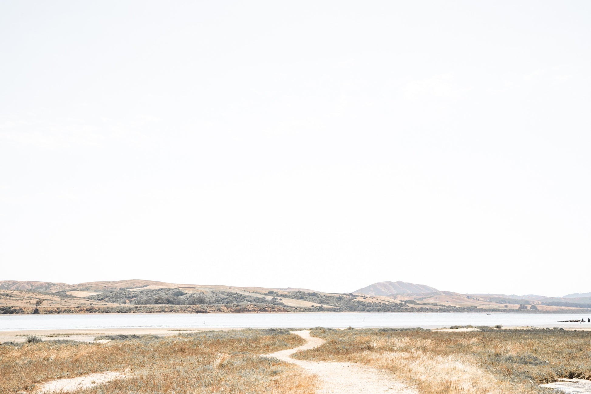 Photography by Salt Creek Prints of: Tomales Bay 7147, Tomales Bay and the rolling hills of Marin County, California.